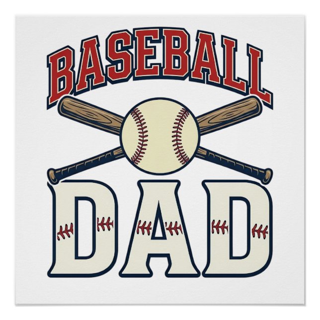 Poster Baseball Dad Vintage Engraving Shirt Design_1 (Devant)