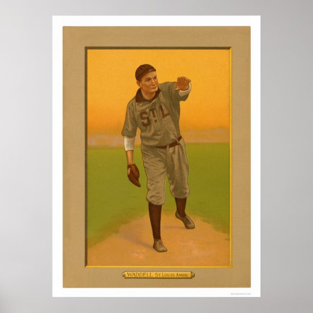 Poster Baseball de Rube Waddell Brown en 1911 (Devant)