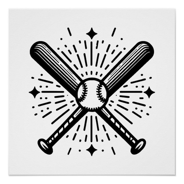 Poster baseball vintage (Devant)