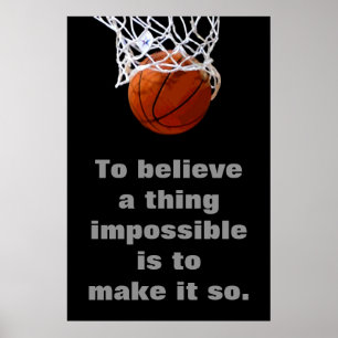 Poster Basket-ball Motivation Inspiration Réussite
