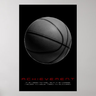 Poster Basket-ball noir blanc motivationnel