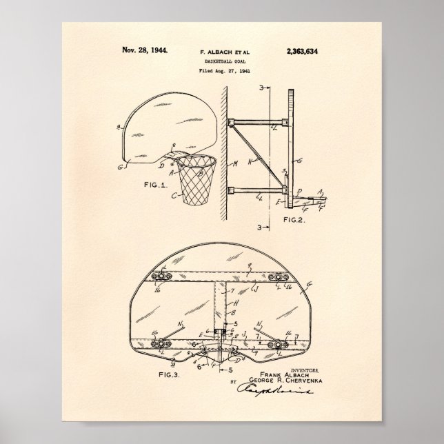 Poster Basket-ball Objectif 1944 Brevet Art Vieux Poivre (Devant)