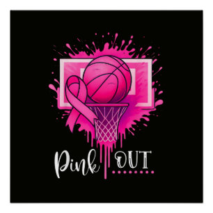 Poster Basket-ball Pink Out Sensibilisation au cancer du