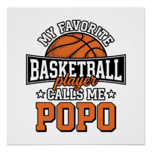 Poster Basketball Popo Drôle Vintage Sports Design_1