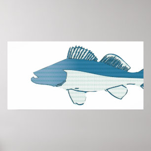 Poster basse abstraite de poissons