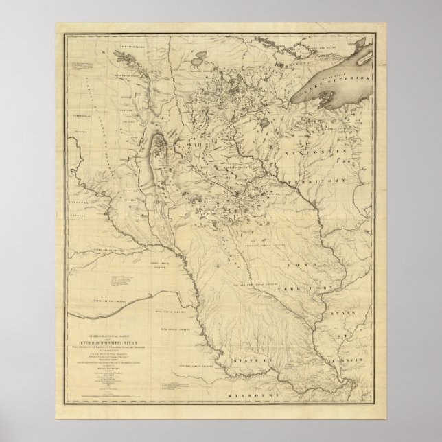 Poster Bassin hydrographique du Mississippi (Devant)