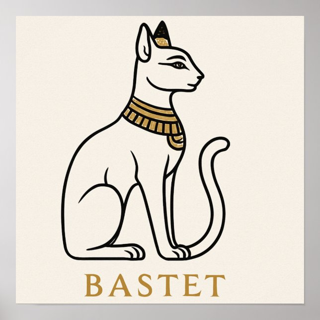 Poster Bastet égyptienne chat déesse Art (Devant)