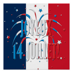Poster Bastille Day, Joyeux 14 juillet