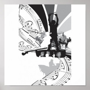 Poster bat du tambour du violoncelle