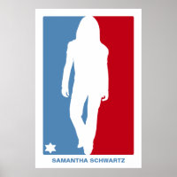 Poster Bat mitzvah Star Sports en rouge et bleu