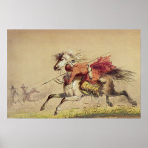Poster Bataille de Blue Water Creek par Alfred Jacob Mill