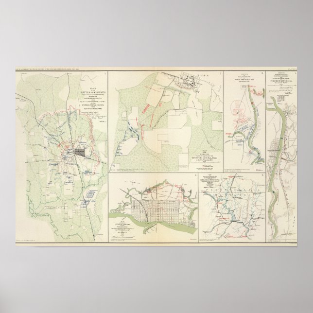 Poster Bataille de Corinth Iuka Bayou Fourche (Devant)