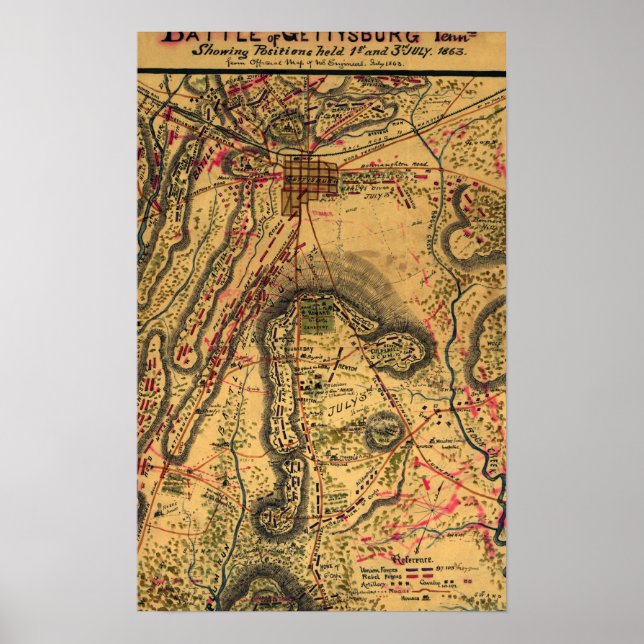 Poster Bataille de Gettysburg (Devant)