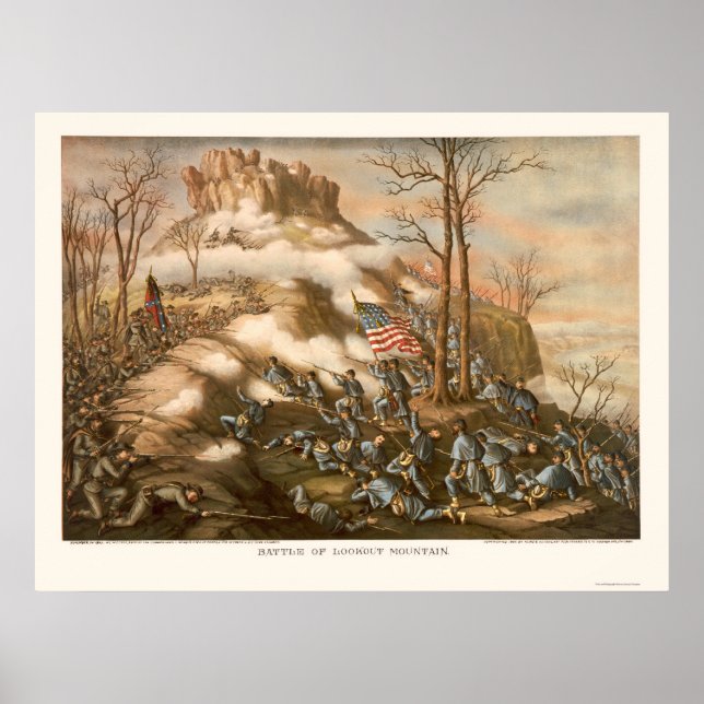 Poster Bataille de Lookout Mountain par Kurz & Allison 18 (Devant)