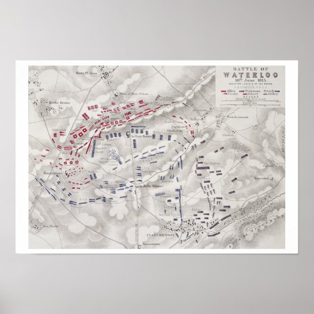 Poster Bataille de Waterloo, le 18 juin 1815, feuille 2,  (Devant)