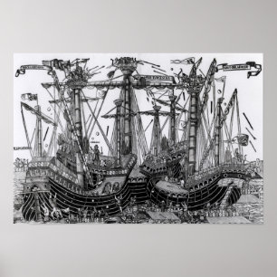 Poster Bataille de Zonchio en 1499