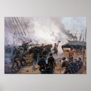 Poster Bataille Navale De Guerre Civile - Kearsarge Et Al
