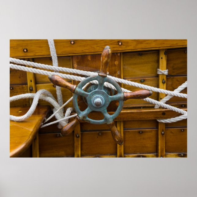 Poster Bateau antique en bois (Devant)