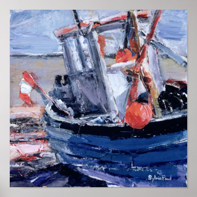 Poster Bateau avec Bouée Rouge (Devant)