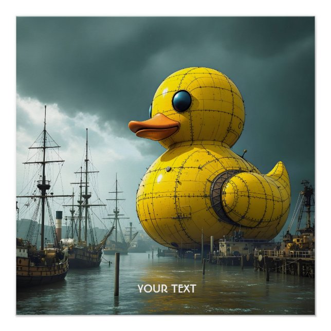 Poster Bateau de guerre Imaginaire Cute Duck (Devant)