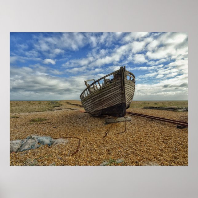 Poster Bateau de pêche en bois abandonné | Dungeness (Devant)