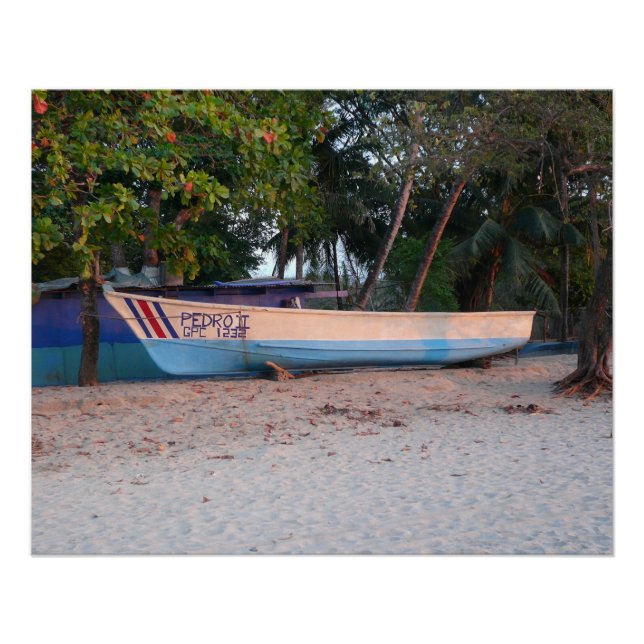 Poster Bateau de pêche sur la plage de Tamarindo, Costa R (Devant)