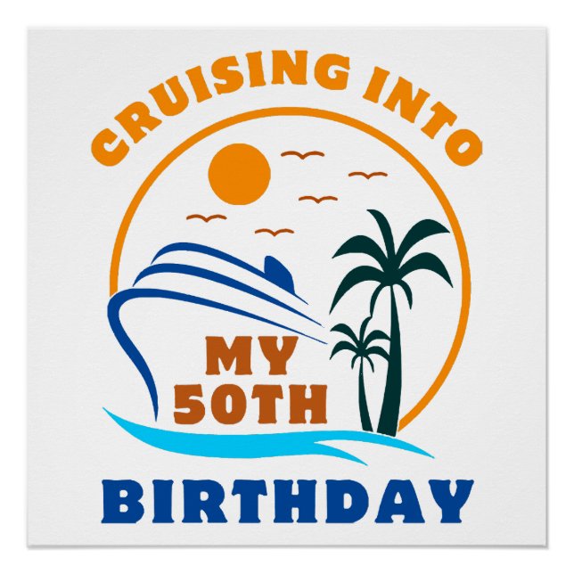 Poster Bateau pour mes 50 ans de croisière (Devant)