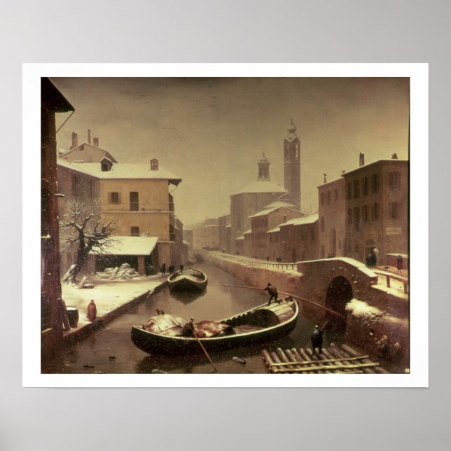 Poster Bateau sous la neige (Devant)