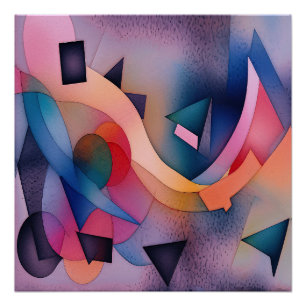 Poster "Bateau sur l'eau" Art Abstrait contemporain