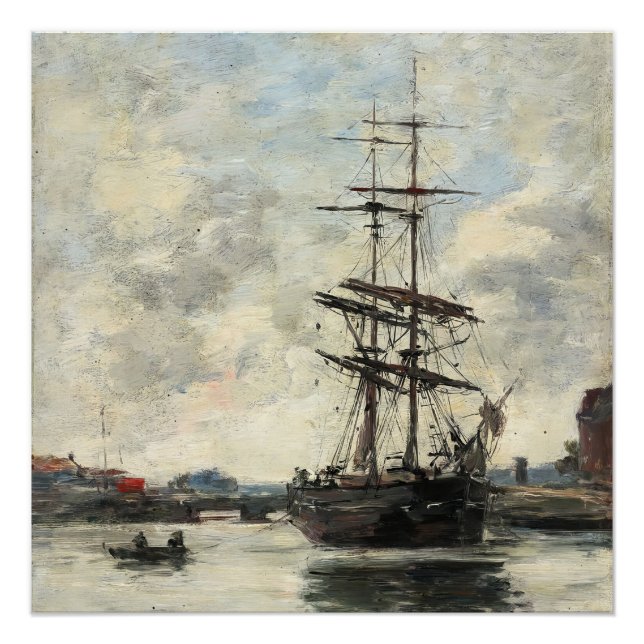 Poster Bateau sur les Touques Eugene Boudin(Français, 182 (Devant)