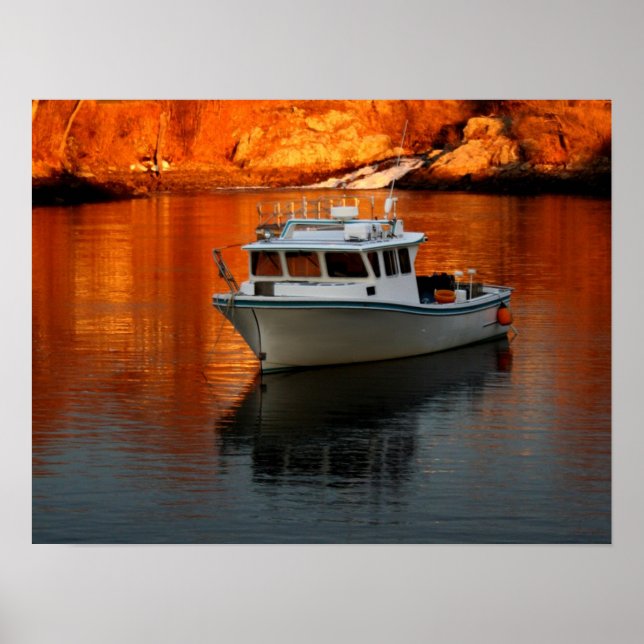 Poster Bateau Sur Perkins Cove Maine (Devant)