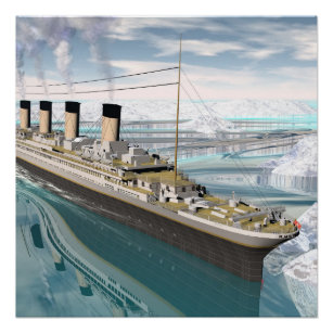 Poster Bateau Titanic - rendu 3D