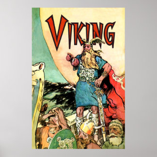 Poster Bateau Viking Thor Norseman Guerriers Norse