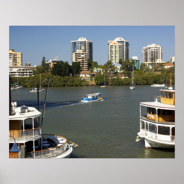 Poster Bateaux à roues à aubes, Brisbane River, Brisbane, (Devant)