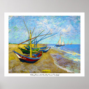 Poster Bateaux de pêche sur la plage par Vincent Van Gogh