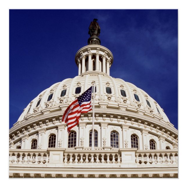 Poster Bâtiment capitole américain, Washington DC (Devant)