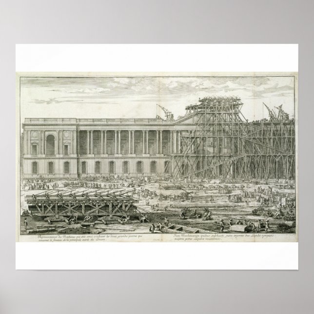 Poster Bâtiment de l'entrée principale du Louvre, Paris (Devant)