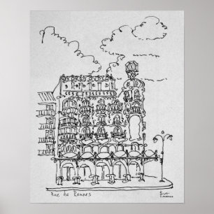 Poster Bâtiment Haussmann   Rue de Rennes, Paris