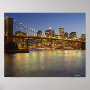 Poster Bâtiments de pont et de New York City de Brooklyn