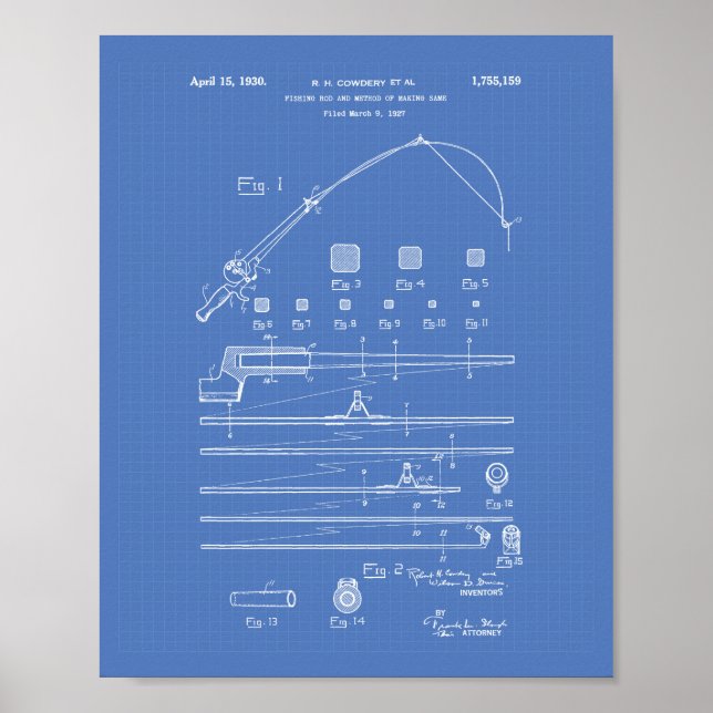 Poster Bâton de pêche 1930 Plan directeur de l'art des br (Devant)
