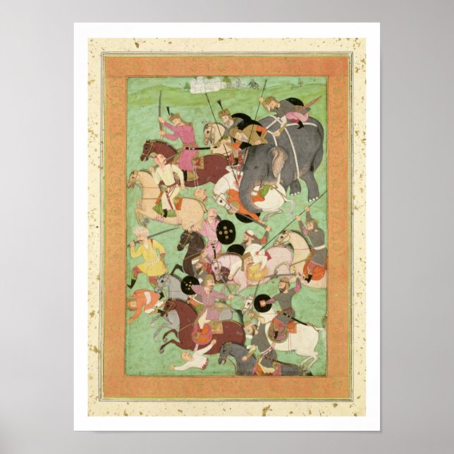 Poster Battle between the forces of Iran and Turan, illus (Devant)