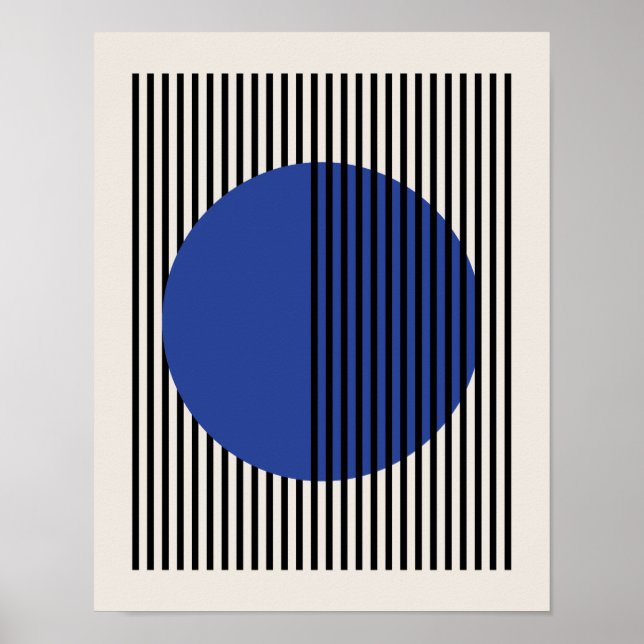 Poster Bauhaus, Poster Blue Circle Lines B7 (Devant)