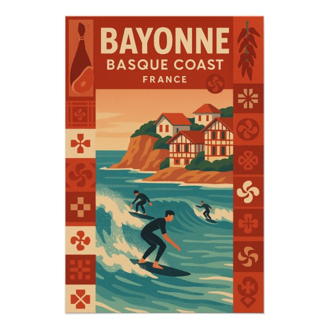 Poster Bayonne — Côte basque française (Devant)