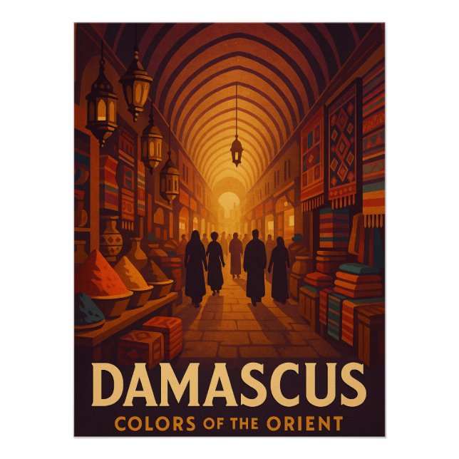 Poster Bazar & épices - Couleurs de Damas (Devant)