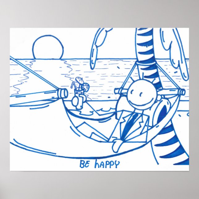 Poster be happy (Devant)