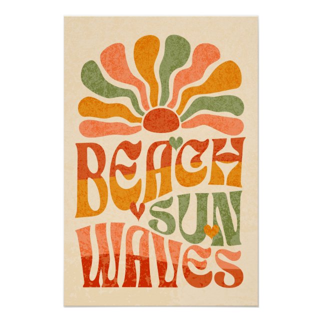 Poster Beach Sun Waves (Devant)