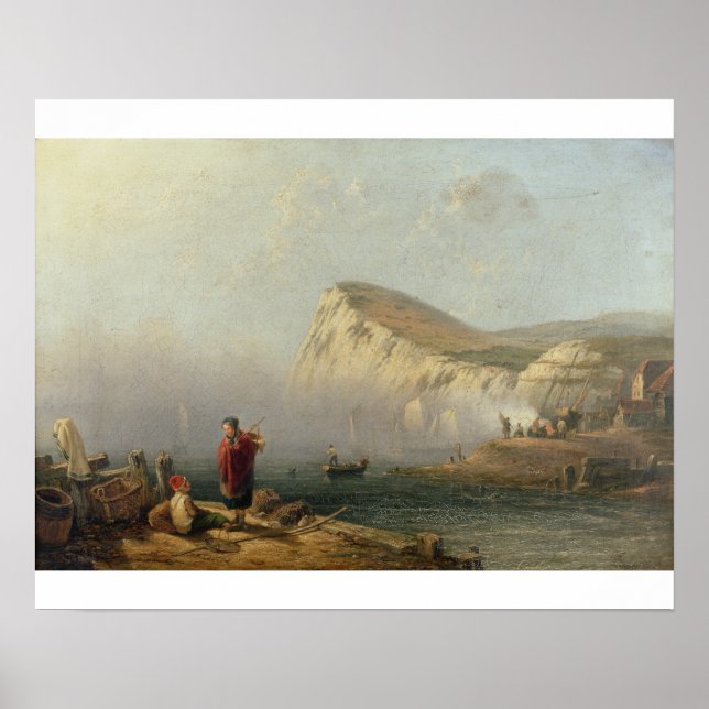 Poster Beachy Head, 1850 (huile sur toile) (Devant)