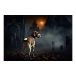 Poster Beagle Halloween effrayant