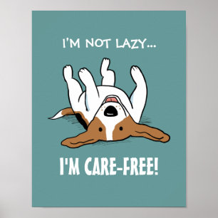 Poster Beagle Sans Souci - Chien Mignon avec Texte Person