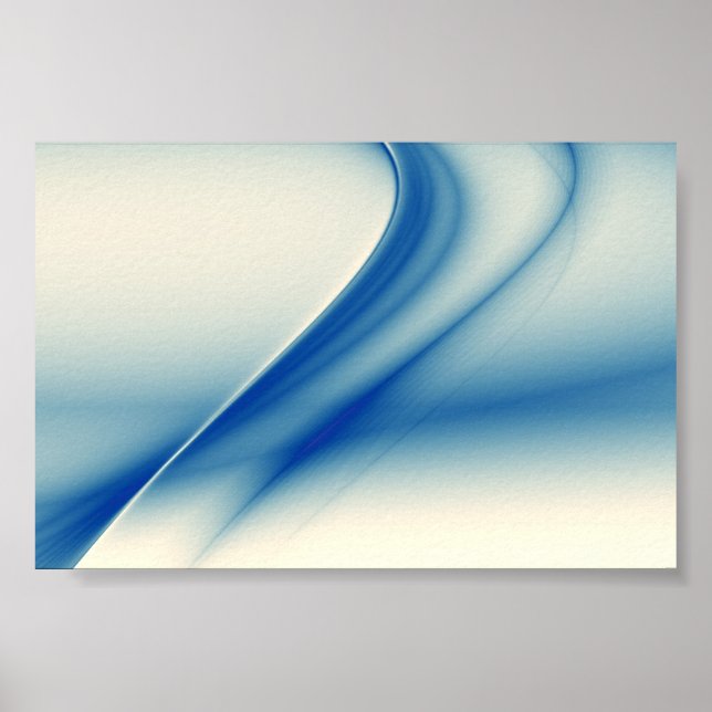 Poster Beau bleu abstrait (Devant)